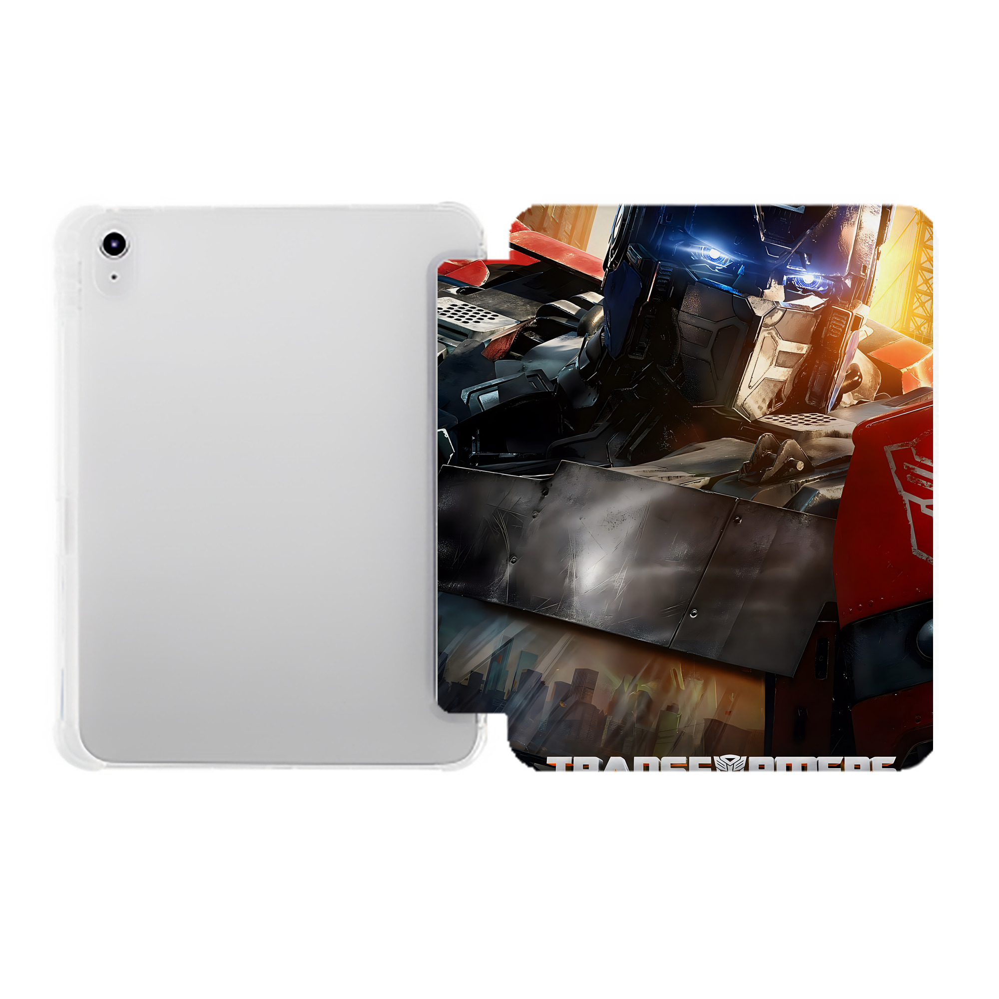 （画像用） Transformers トランスフォーマー IPad ケース ペン収納付き 三つ折りスタンド PUレザー×シリコン 対応機種9.5/10.5/10.9インチ
